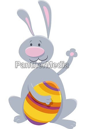 Cartoon Osterhase mit bunten Osterei - Stockfoto #28265070 ...