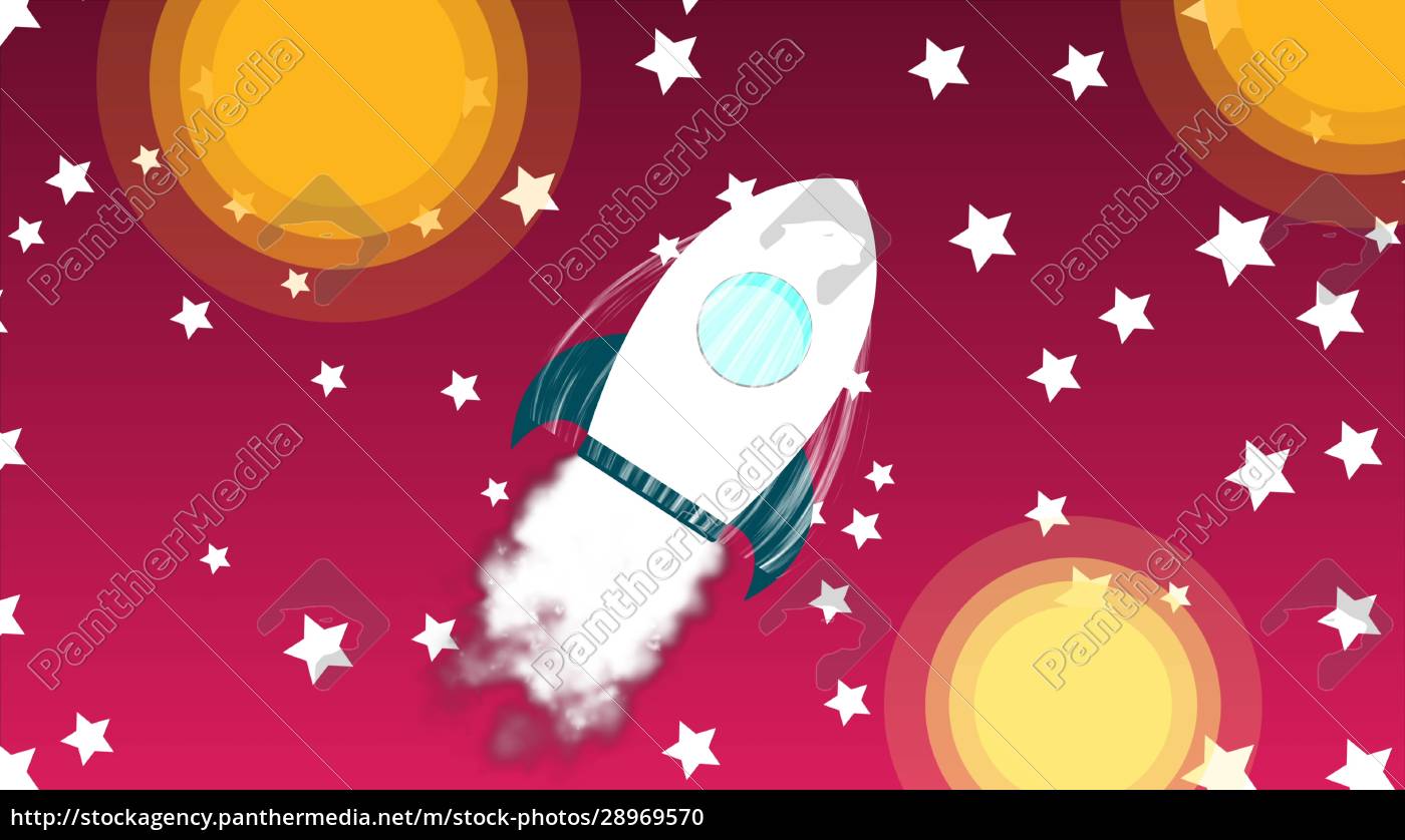 Cartoon Rakete Raumschiff Mit Rauch Start In Den Stock Photo 28969570 Bildagentur Panthermedia