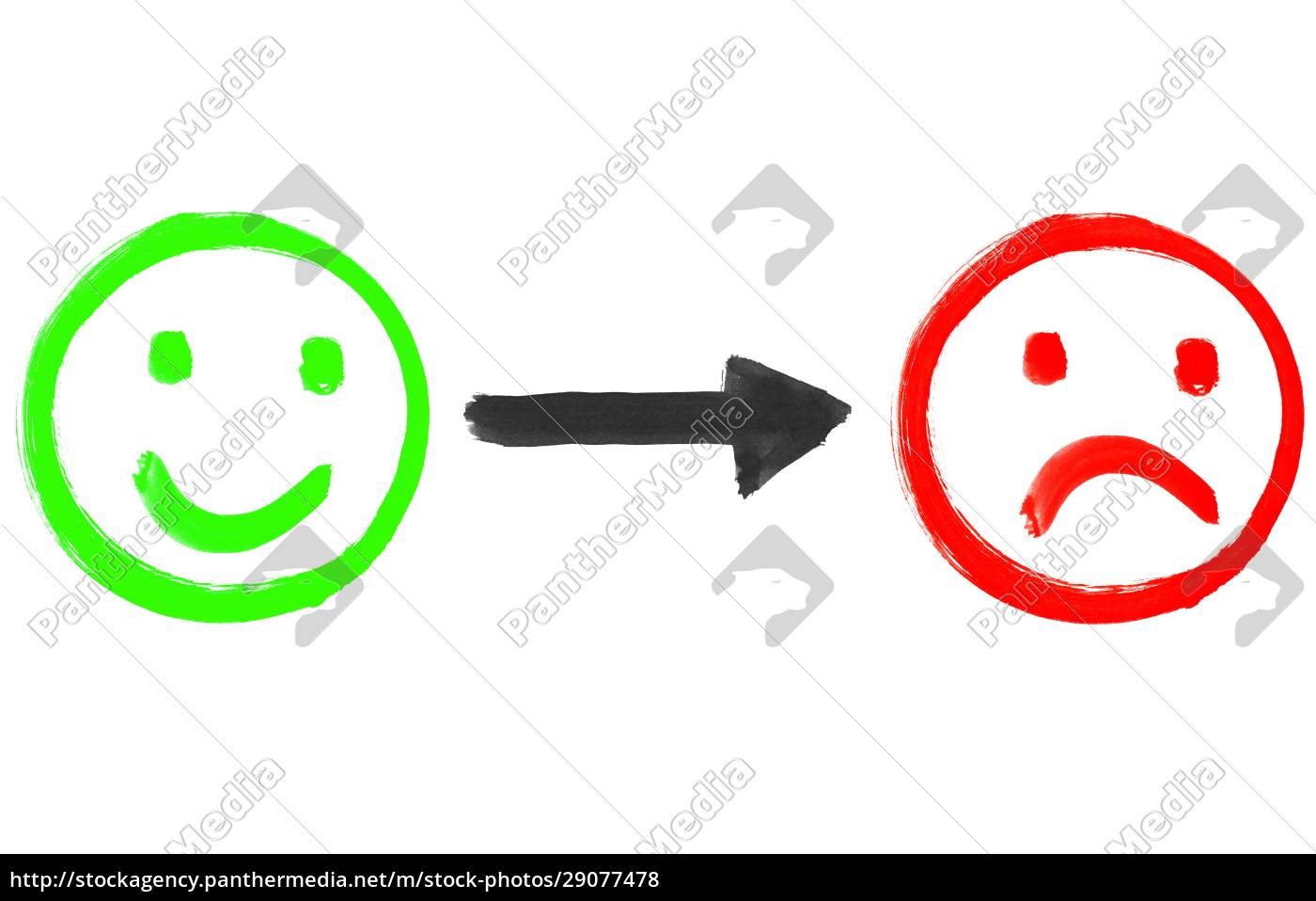 Von glücklich bis unglücklich Zwei bemalte Stock Photo 29077478