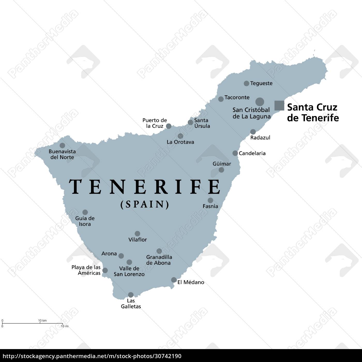 La Gomera politische Karte Teil der Kanarischen Inseln Stock Photo 30742190 Bildagentur