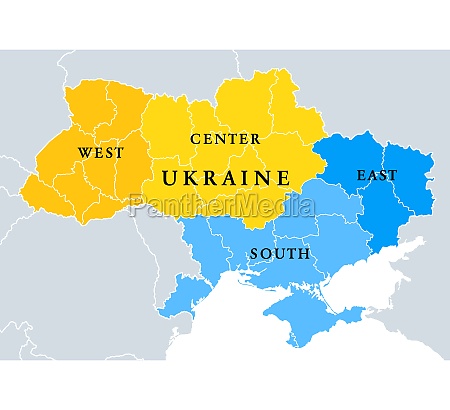 Ukraine Geographische Gliederung Politische Karte Für - Lizenzfreies ...